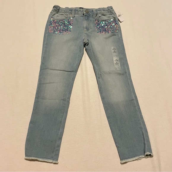 Gap Kids Sequin Super Skinny Ankle Jeans with Stretch Size 8 - Picture 1 of 16